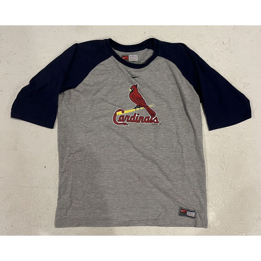 Nike Team St Louis‎ Cardinals Baseball Tee 2009 Mens Large Gray Blue MLB
